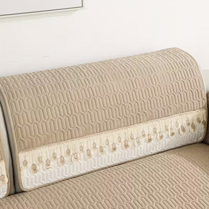 Cubre Sofá Acolchado con Bordado de Plumas