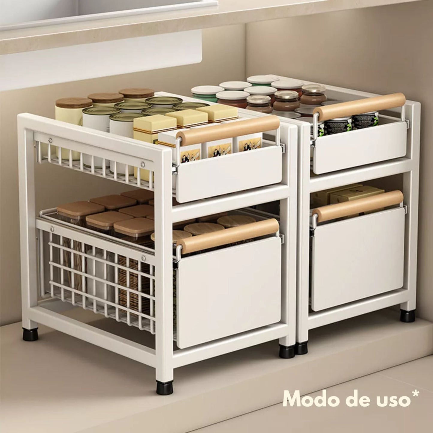 Gabinete Organizador Blanco de Doble Nivel