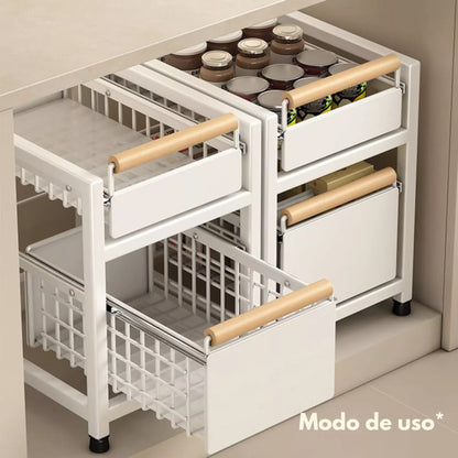 Gabinete Organizador Blanco de Doble Nivel
