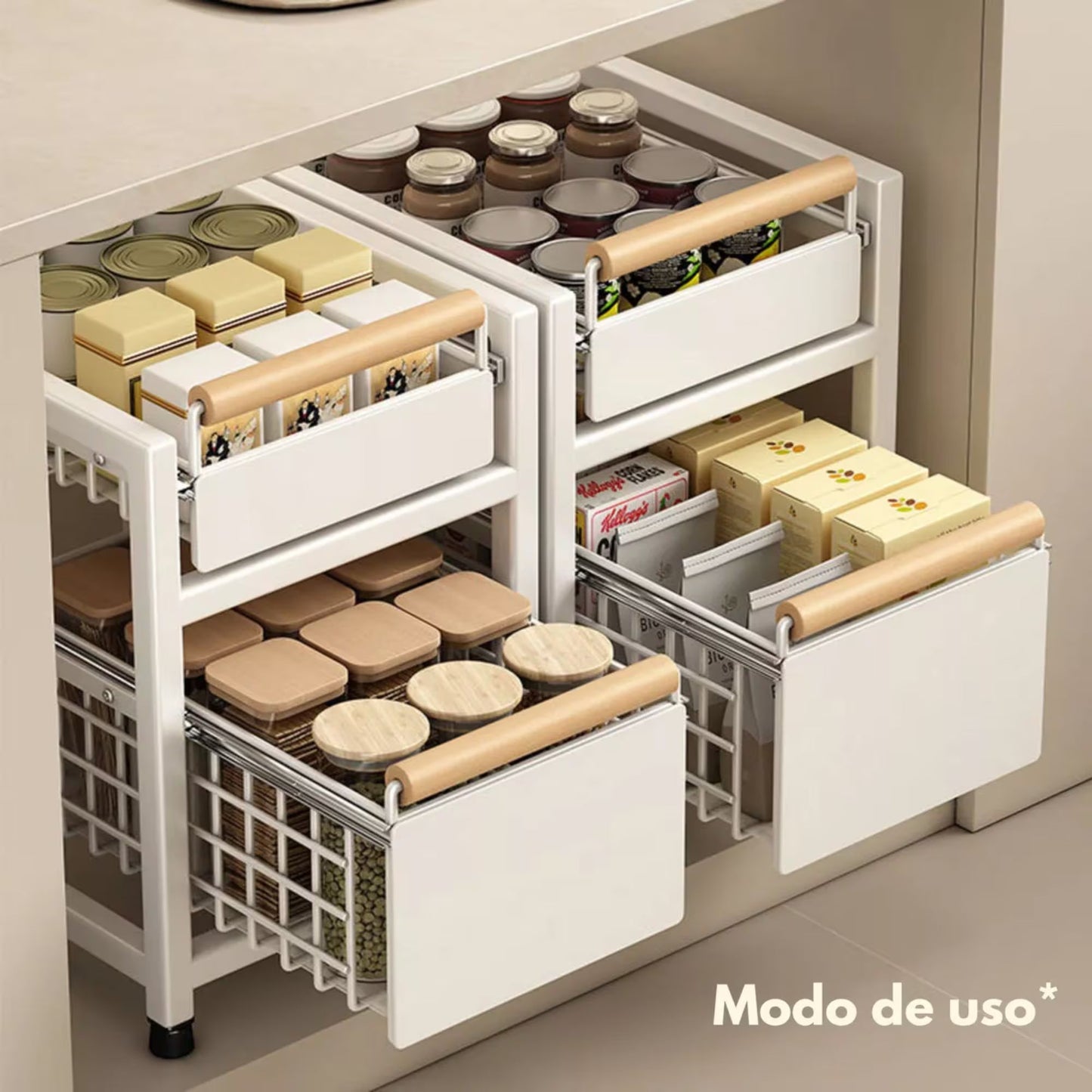 Gabinete Organizador Blanco de Doble Nivel