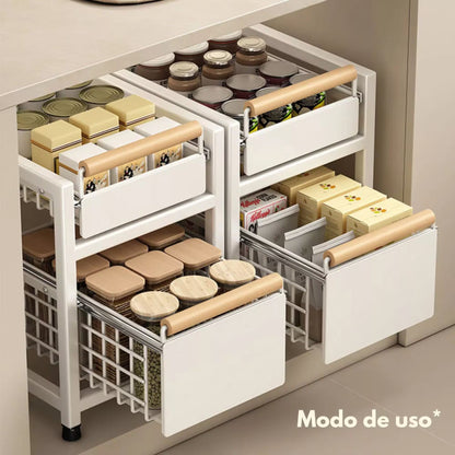 Gabinete Organizador Blanco de Doble Nivel