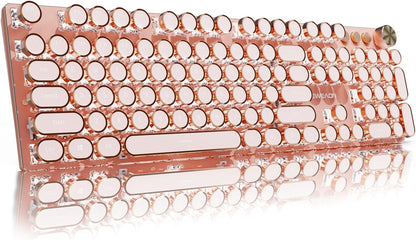 Teclado Mecánico Estilo Máquina de Escribir Retroiluminado con Panel Metálico