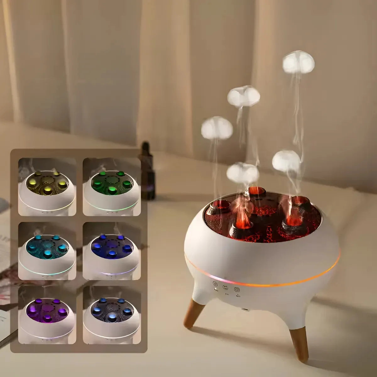 Humidificador LED con Aromaterapia y Movimiento Hipnótico