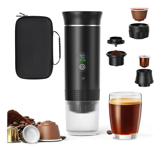 Cafetera Portátil 3 en 1 con Display y 20 bar