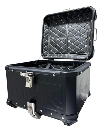 Maletero de moto de aluminio con parrilla