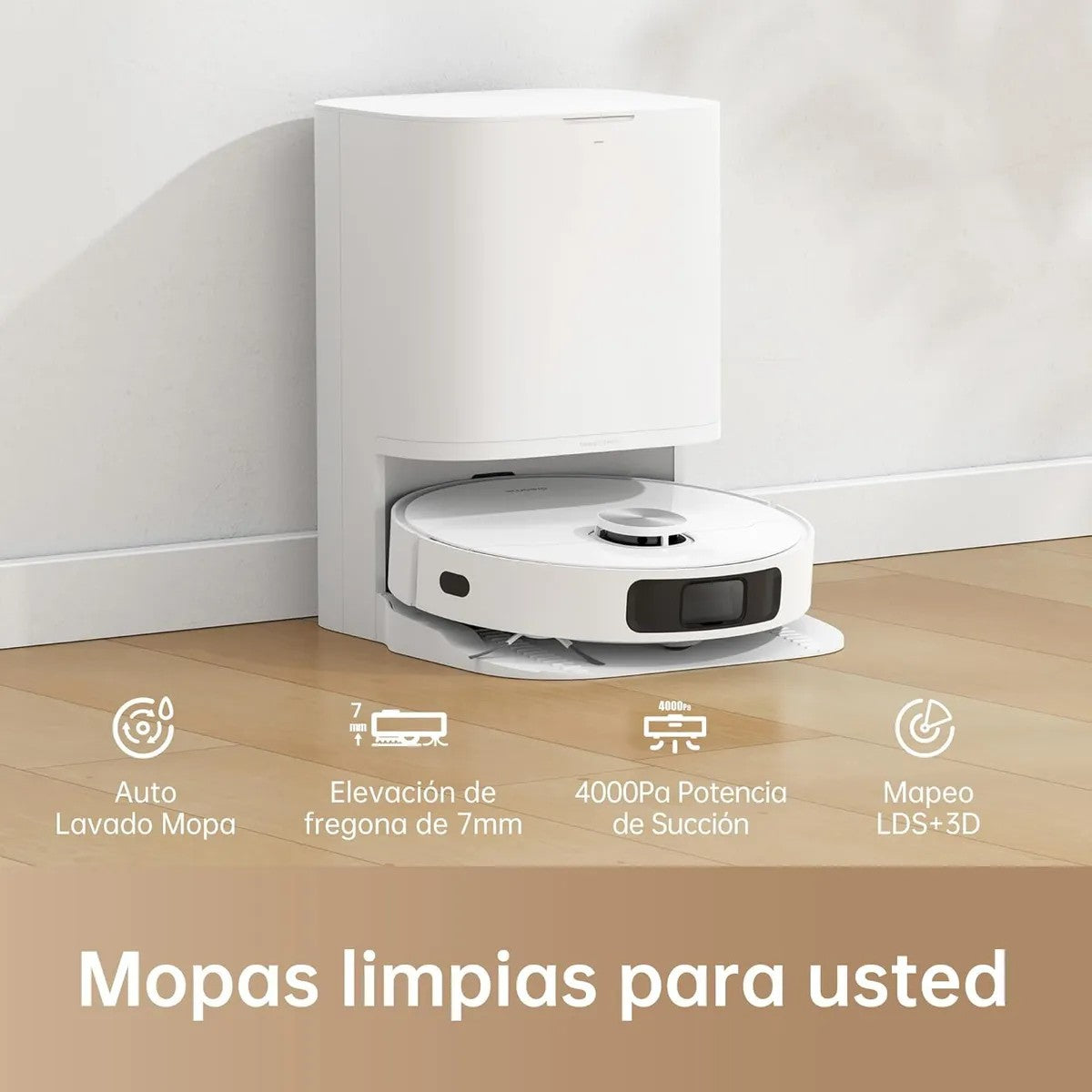 Robot Aspirador con Fregado Inteligente y Base de Autolimpieza