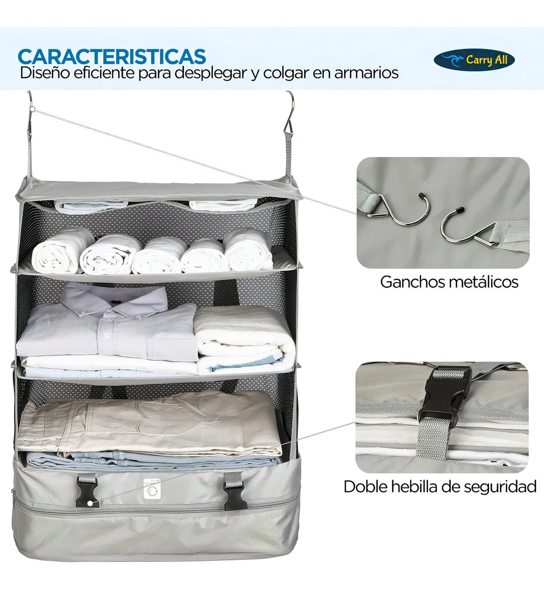 Organizador de Maleta Plegable y Colgante