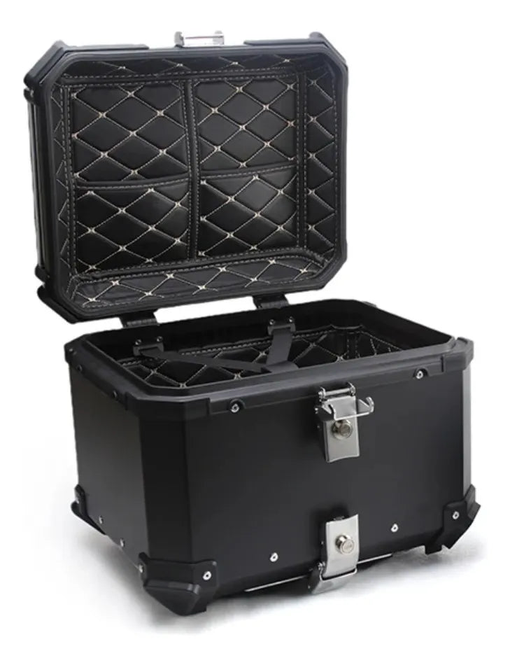 Maletero de moto de aluminio con parrilla