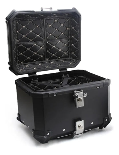 Maletero de moto de aluminio con parrilla