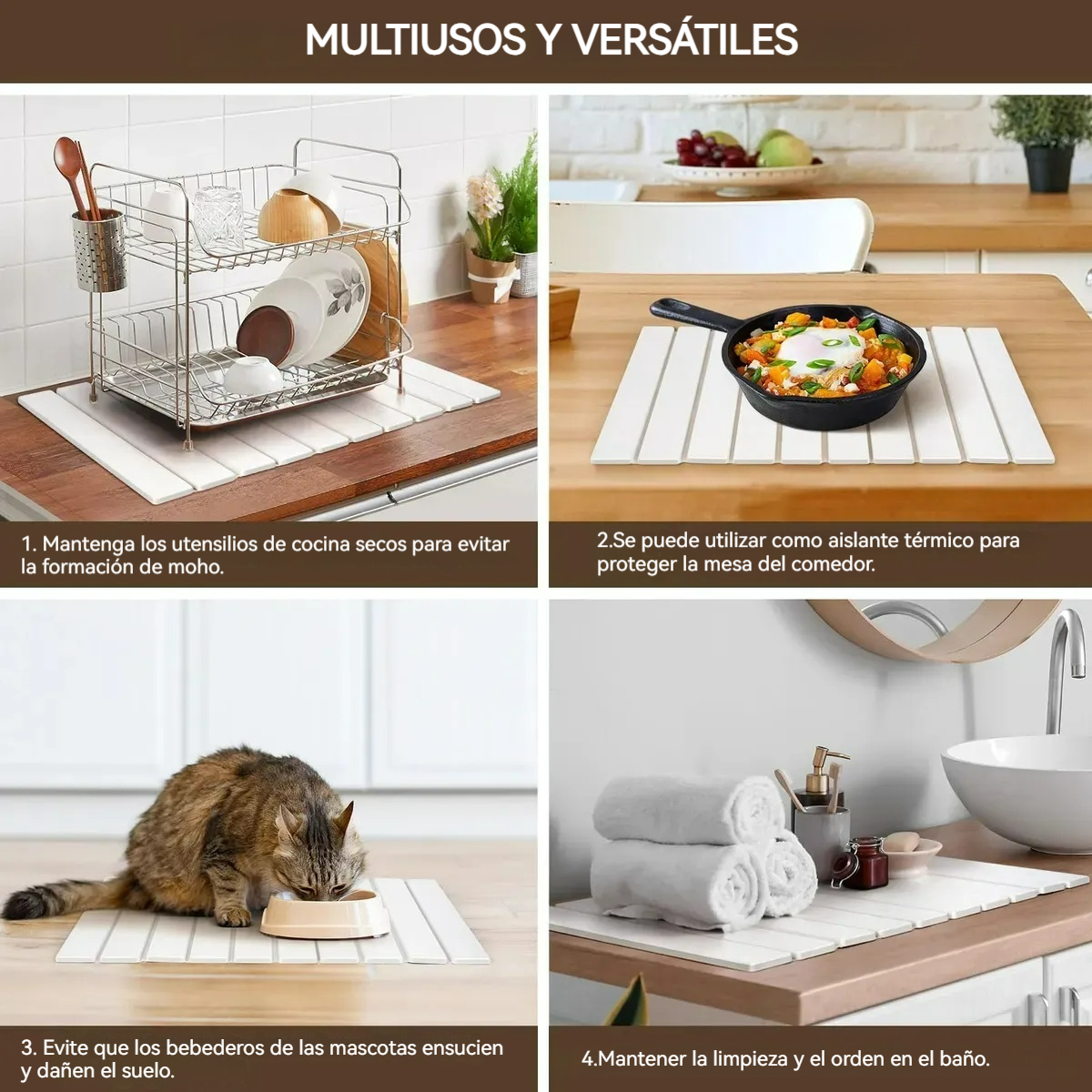 Pack Duo StoneDry: Tapetes de Piedra para secado de platos + Baño