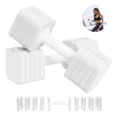 Mancuernas Ajustables 5 kg con Diseño Cuadrado y Sistema Modular