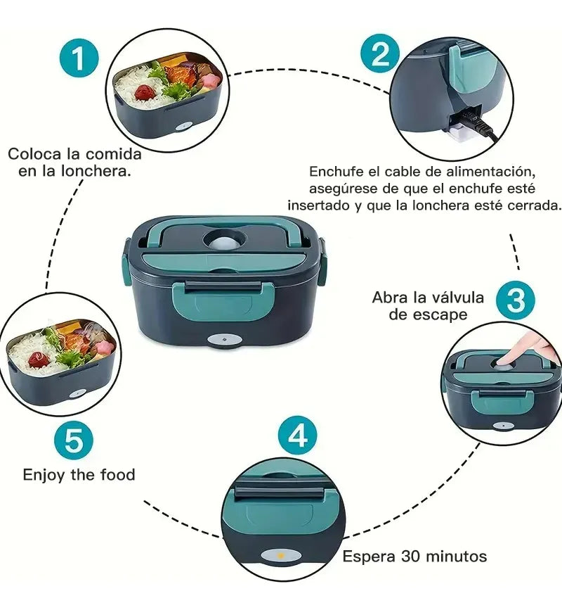 Lonchera Eléctrica Portátil con Calentador Integrado