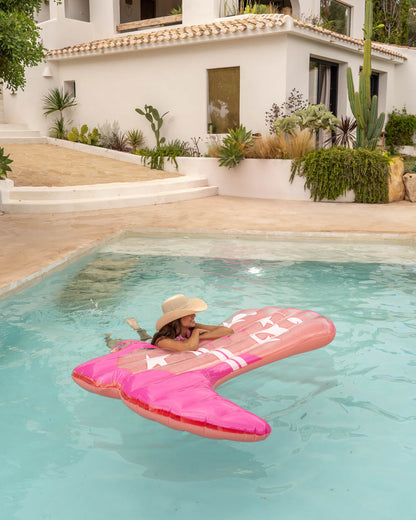 Flotador bota cowboy rosa