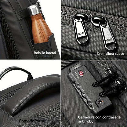 Mochila Expansible con Seguridad Antirrobo