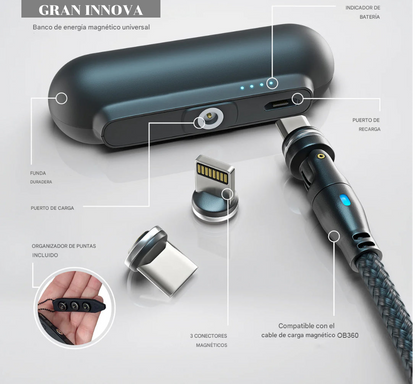 Batería Portátil Magnética 3 en 1