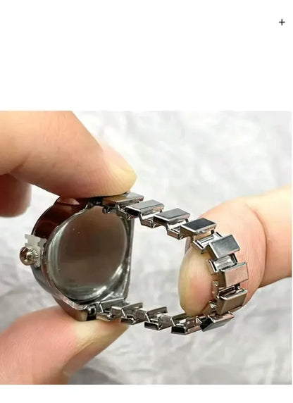 Anillo Reloj Ajustable con Diseño Gatito y Caja de Regalo