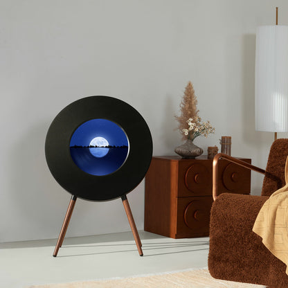 Altavoz Inteligente con Pantalla Circular, Sonido Hi-Fi y Visualización de Letras Dinámicas