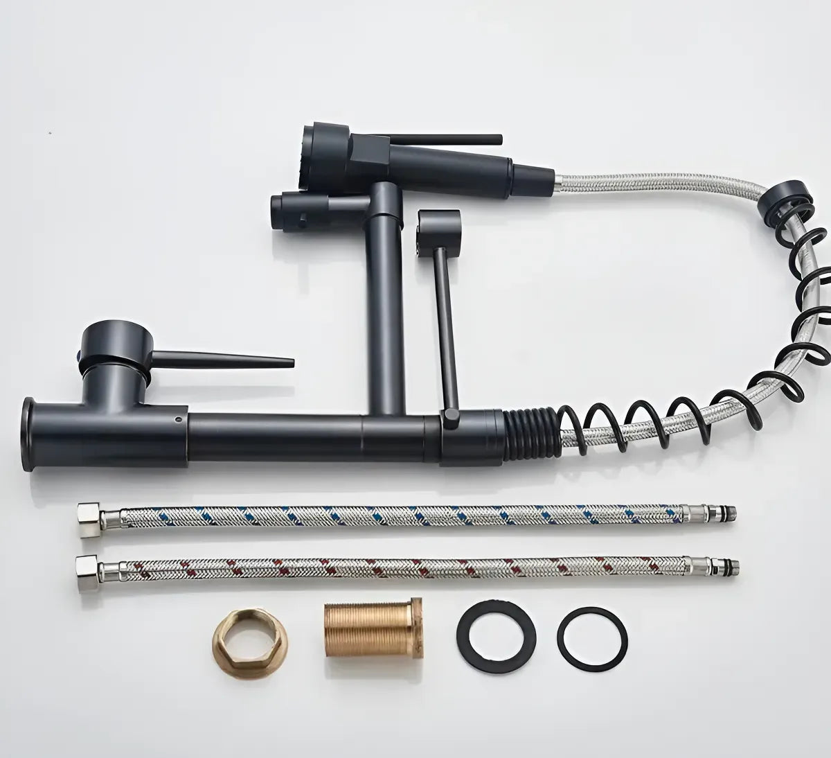 Grifo de Cocina Monomando Negro Mate con Pico Extensible y Giro 360°