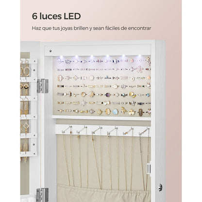 Espejo Joyero de Pared con Luces LED