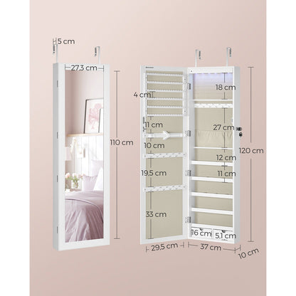 Espejo Joyero de Pared con Luces LED