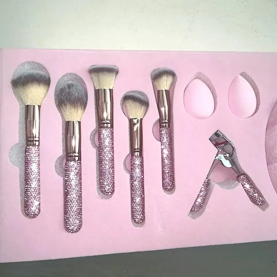 Set de 23 Brochas de Maquillaje con Diamantes de Cristal