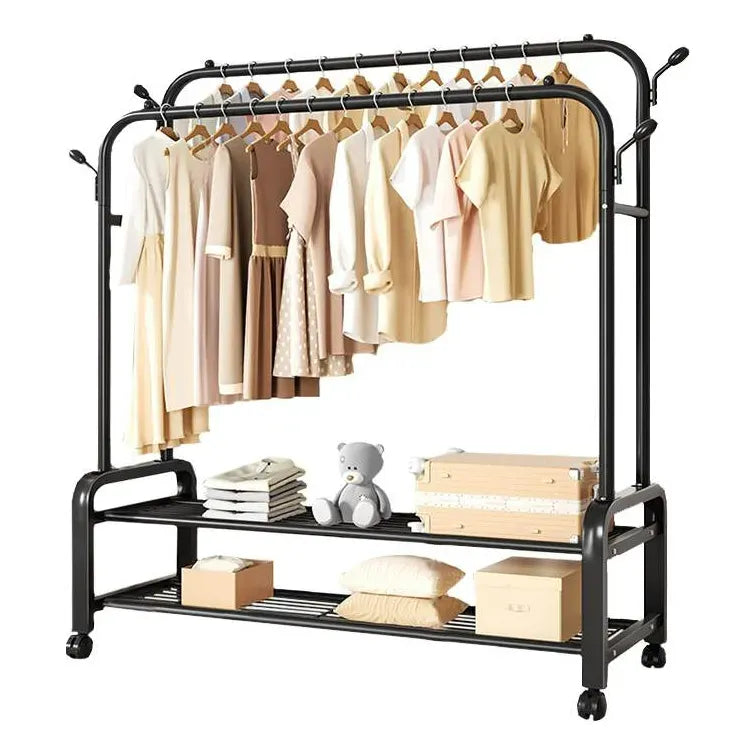 Estantes Metálicos con Ruedas para Organización de Ropa y Accesorios