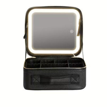 Organizador de Maquillaje Compacto con Espejo LED